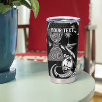 Personalised Guam Liberation Day Tumbler Cup Black White Latte Stone Tribal Patterns