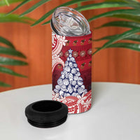American Samoa Christmas 4 in 1 Can Cooler Tumbler Seashell Xmas Tree Tribal Waves - Polynesian Pride