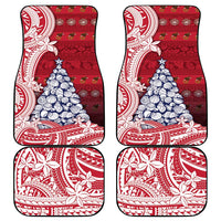 American Samoa Christmas Car Mats Seashell Xmas Tree Tribal Waves - Polynesian Pride