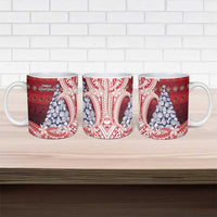 American Samoa Christmas Ceramic Mug Seashell Xmas Tree Tribal Waves - Polynesian Pride