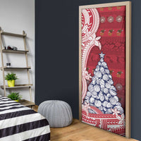 American Samoa Christmas Door Cover Seashell Xmas Tree Tribal Waves - Polynesian Pride