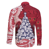 American Samoa Christmas Family Matching Long Sleeve Bodycon Dress and Hawaiian Shirt Seashell Xmas Tree Tribal Waves - Polynesian Pride