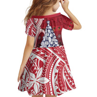American Samoa Christmas Family Matching Off Shoulder Short Dress and Hawaiian Shirt Seashell Xmas Tree Tribal Waves - Polynesian Pride