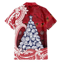 American Samoa Christmas Hawaiian Shirt Seashell Xmas Tree Tribal Waves - Polynesian Pride