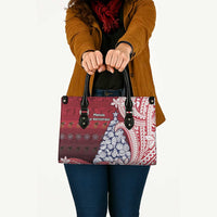 American Samoa Christmas Leather Bag Seashell Xmas Tree Tribal Waves - Polynesian Pride