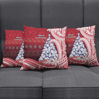 American Samoa Christmas Pillow Cover Seashell Xmas Tree Tribal Waves - Polynesian Pride