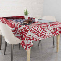 American Samoa Christmas Tablecloth Seashell Xmas Tree Tribal Waves - Polynesian Pride