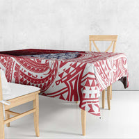 American Samoa Christmas Tablecloth Seashell Xmas Tree Tribal Waves - Polynesian Pride