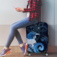New Zealand Matariki Luggage Cover Maori Tui Bird Blue Galaxy