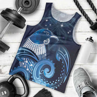 New Zealand Matariki Men Tank Top Maori Tui Bird Blue Galaxy