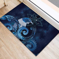 New Zealand Matariki Rubber Doormat Maori Tui Bird Blue Galaxy