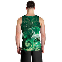 New Zealand Matariki Men Tank Top Maori Tui Bird Green Galaxy