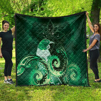 New Zealand Matariki Quilt Maori Tui Bird Green Galaxy
