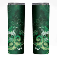 New Zealand Matariki Skinny Tumbler Maori Tui Bird Green Galaxy