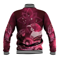 New Zealand Matariki Baseball Jacket Maori Tui Bird Magenta Galaxy