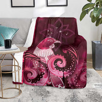 New Zealand Matariki Blanket Maori Tui Bird Magenta Galaxy