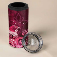 New Zealand Matariki 4 in 1 Can Cooler Tumbler Maori Tui Bird Magenta Galaxy