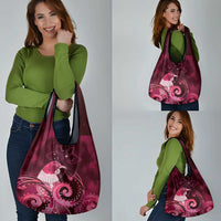 New Zealand Matariki Grocery Bag Maori Tui Bird Magenta Galaxy