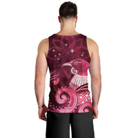 New Zealand Matariki Men Tank Top Maori Tui Bird Magenta Galaxy