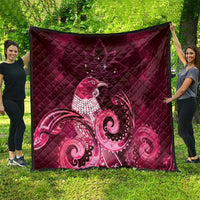 New Zealand Matariki Quilt Maori Tui Bird Magenta Galaxy