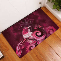 New Zealand Matariki Rubber Doormat Maori Tui Bird Magenta Galaxy