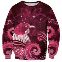 New Zealand Matariki Sweatshirt Maori Tui Bird Magenta Galaxy