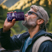 New Zealand Matariki 4 in 1 Can Cooler Tumbler Maori Tui Bird Purple Galaxy