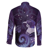 New Zealand Matariki Family Matching Mermaid Dress and Hawaiian Shirt Maori Tui Bird Purple Galaxy