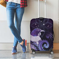 New Zealand Matariki Luggage Cover Maori Tui Bird Purple Galaxy DT05 - Polynesian Pride