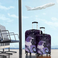 New Zealand Matariki Luggage Cover Maori Tui Bird Purple Galaxy DT05 - Polynesian Pride