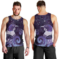 New Zealand Matariki Men Tank Top Maori Tui Bird Purple Galaxy