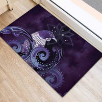New Zealand Matariki Rubber Doormat Maori Tui Bird Purple Galaxy