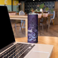 New Zealand Matariki Skinny Tumbler Maori Tui Bird Purple Galaxy