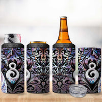 New Zealand Aotearoa 4 in 1 Can Cooler Tumbler Pikorua Single Twist Pink Paua Shell