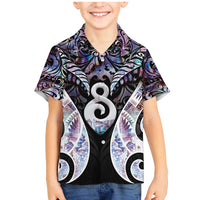 New Zealand Aotearoa Family Matching Mermaid Dress and Hawaiian Shirt Pikorua Single Twist Pink Paua Shell