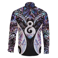 New Zealand Aotearoa Family Matching Off Shoulder Maxi Dress and Hawaiian Shirt Pikorua Single Twist Pink Paua Shell