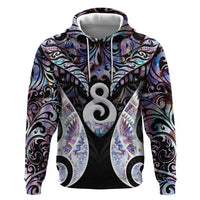 New Zealand Aotearoa Hoodie Pikorua Single Twist Pink Paua Shell