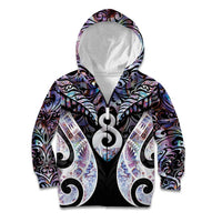 New Zealand Aotearoa Kid Hoodie Pikorua Single Twist Pink Paua Shell
