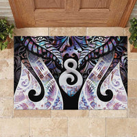 New Zealand Aotearoa Rubber Doormat Pikorua Single Twist Pink Paua Shell