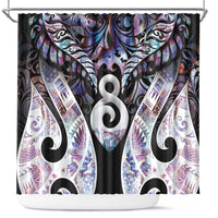 New Zealand Aotearoa Shower Curtain Pikorua Single Twist Pink Paua Shell