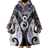 New Zealand Aotearoa Wearable Blanket Hoodie Pikorua Single Twist Pink Paua Shell