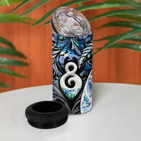 New Zealand Aotearoa 4 in 1 Can Cooler Tumbler Pikorua Single Twist Green Paua Shell