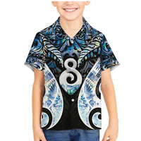 New Zealand Aotearoa Family Matching Mermaid Dress and Hawaiian Shirt Pikorua Single Twist Green Paua Shell
