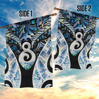 New Zealand Aotearoa Garden Flag Pikorua Single Twist Green Paua Shell