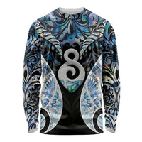 New Zealand Aotearoa Long Sleeve Shirt Pikorua Single Twist Green Paua Shell DT05 Unisex Green - Polynesian Pride