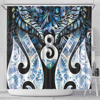 New Zealand Aotearoa Shower Curtain Pikorua Single Twist Green Paua Shell