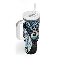 New Zealand Aotearoa Tumbler With Handle Pikorua Single Twist Green Paua Shell