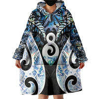 New Zealand Aotearoa Wearable Blanket Hoodie Pikorua Single Twist Green Paua Shell