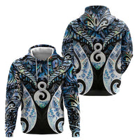 New Zealand Aotearoa Zip Hoodie Pikorua Single Twist Green Paua Shell