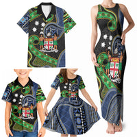 South Sea Islanders And Fiji Family Matching Tank Maxi Dress and Hawaiian Shirt Fijian Coat Of Arms And Southern Cross DT05 - Polynesian Pride
